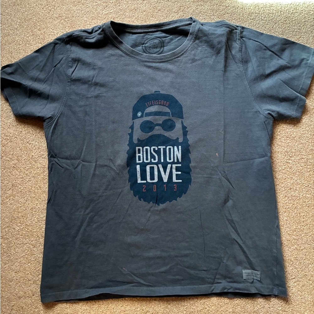 Life is Good gray Boston Love 2013 Graphic T-Shirt